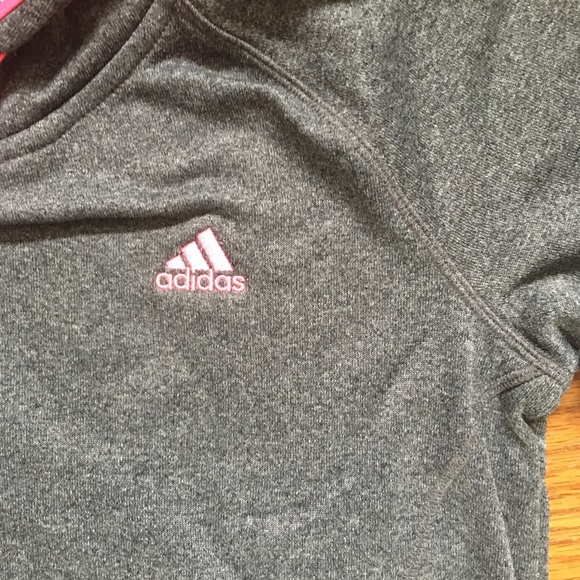 adidas Ultimate Hoodie Dark Grey & Pink Size Small - Picture 4 of 7